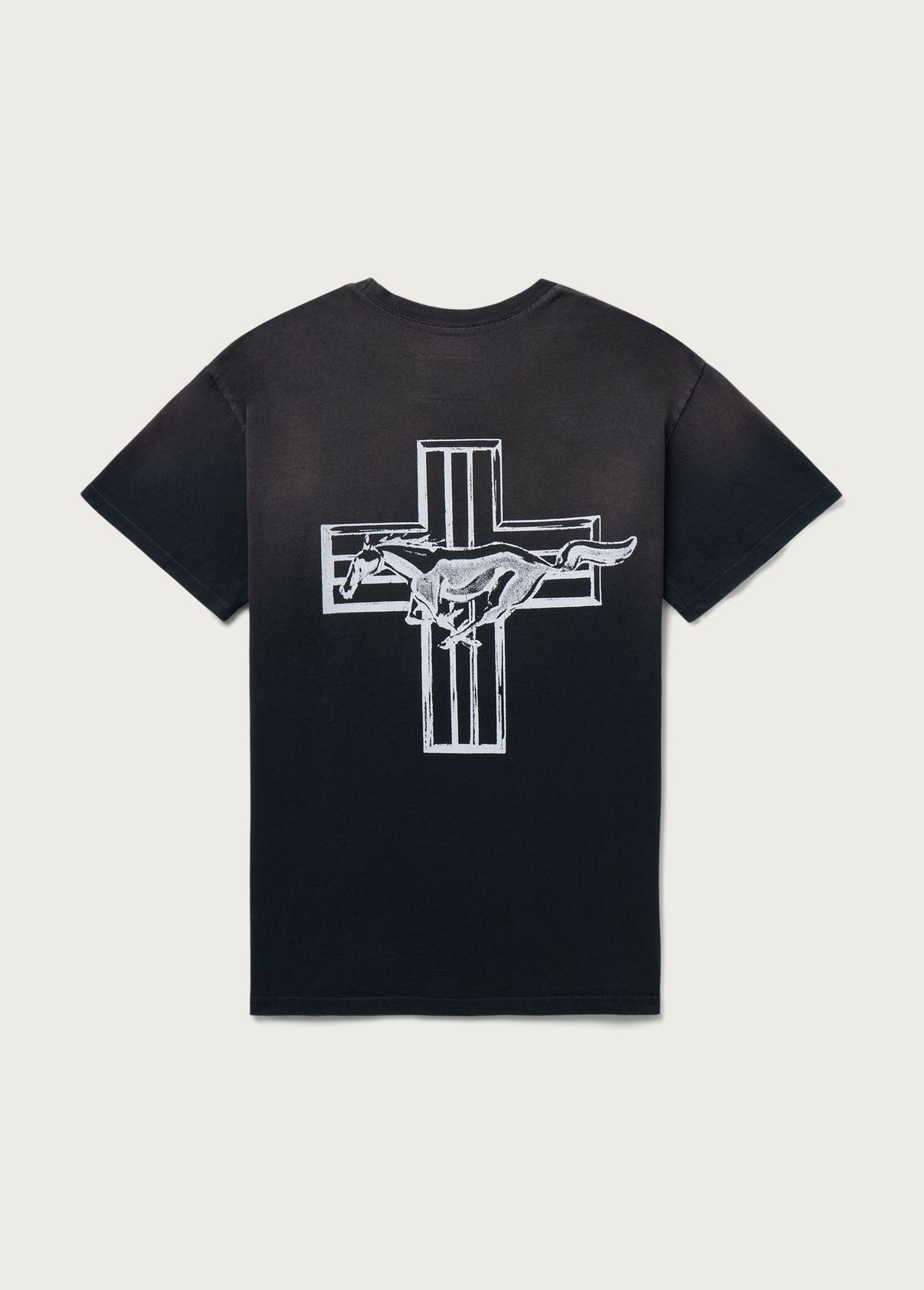 Mustang Cross Tee in Washed Black