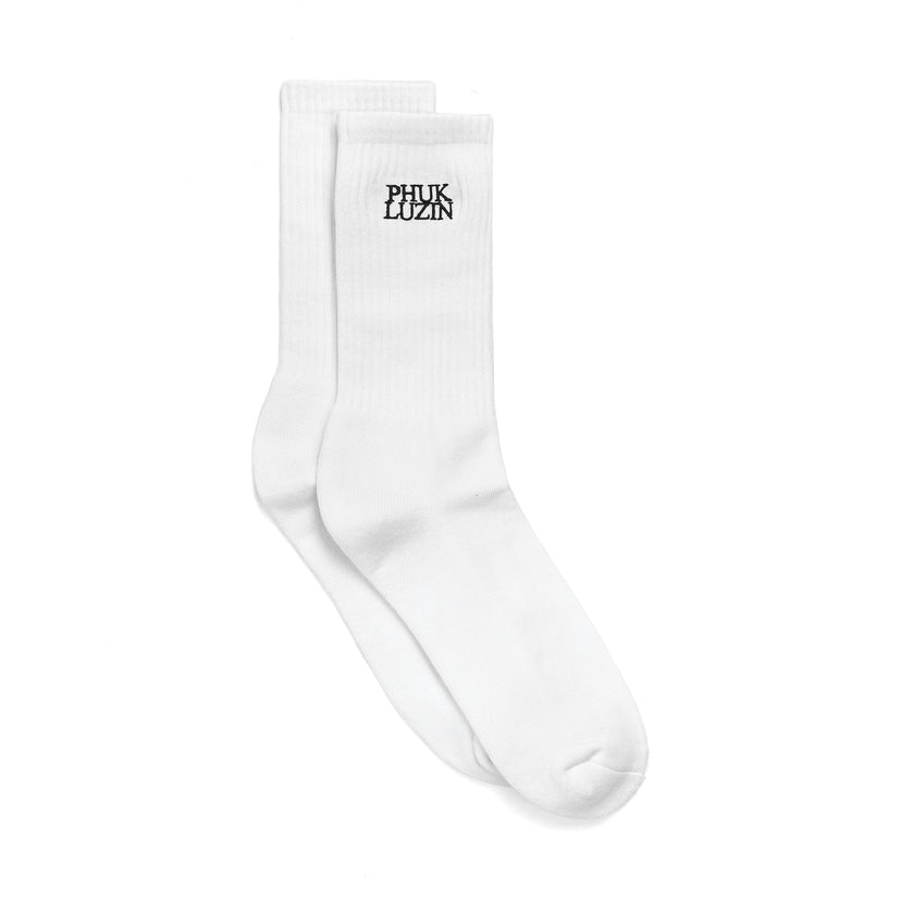 Phuk Luzin Crew Sock in White