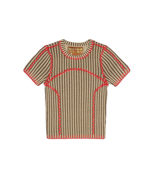 Brain Dead Mariel Sport Knit Top in Sand| Homme Essentials