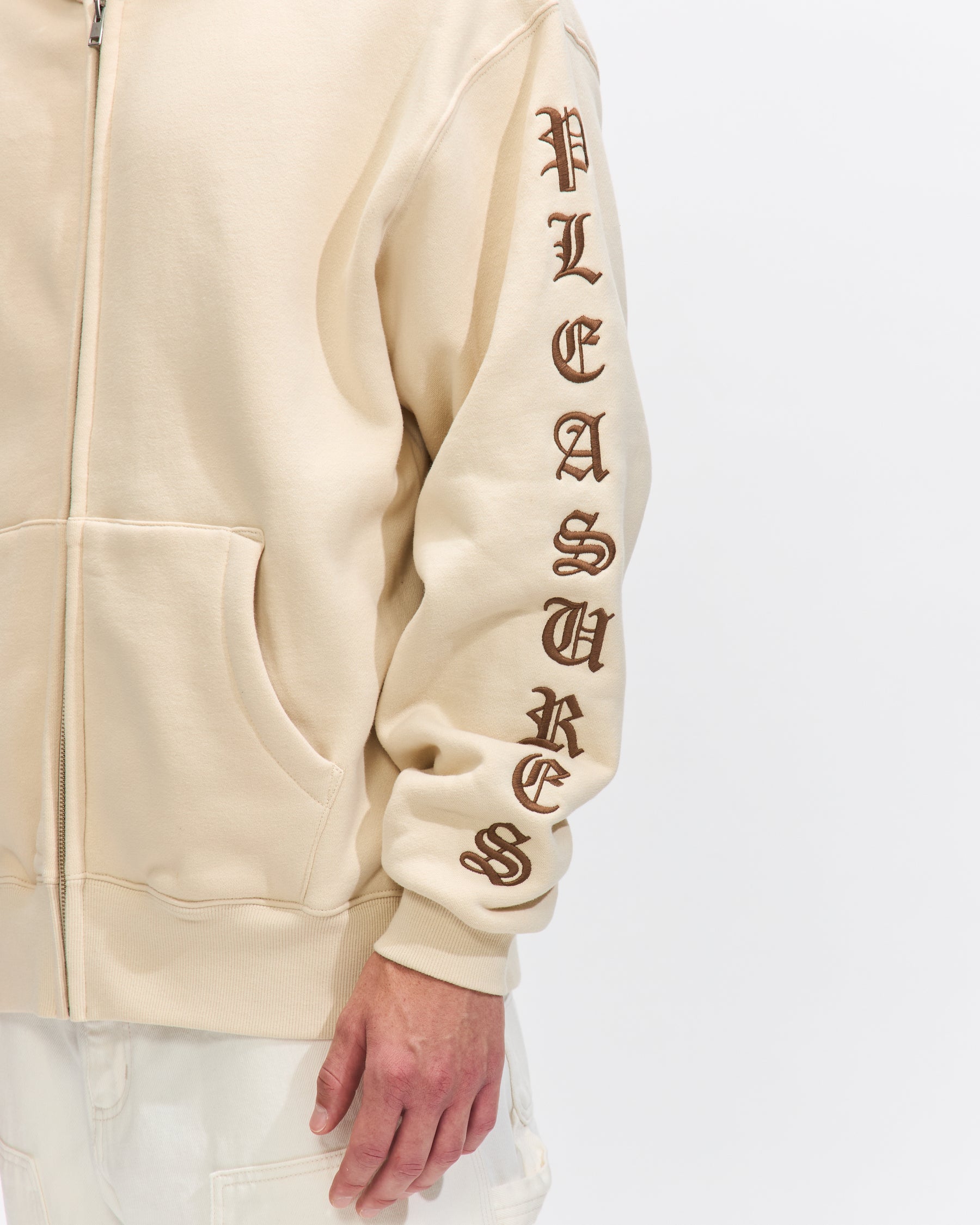 OE Zip Up Hoodie in Natural