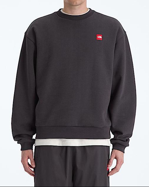 TNF Red Box Crew Neck in Obsidian