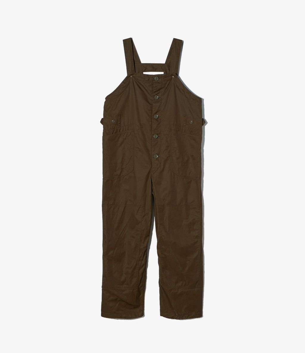 パンツ Engineered Garments OVERALLS-C/RIPSTOP Engineered Garments Overalls in Dark Olive Cotton Ventile Twill