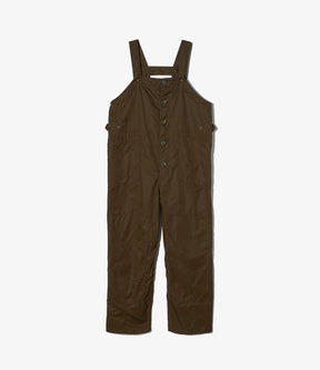 Overalls in Dark Olive Cotton Ventile Twill