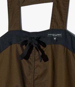 Overalls in Dark Olive Cotton Ventile Twill
