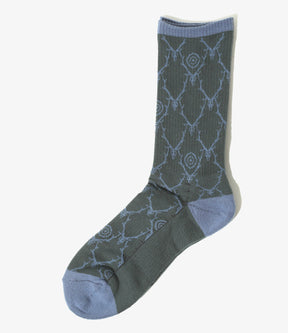 Skull & Target Cotton Jacquard Socks in Green