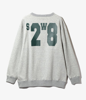 Crew Neck Sweat Shirt in H. Grey Cotton French Terry