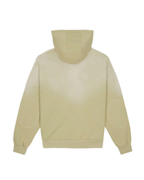Padded Elbow Zip Up Hoodie in Sand