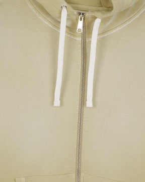 Padded Elbow Zip Up Hoodie in Sand