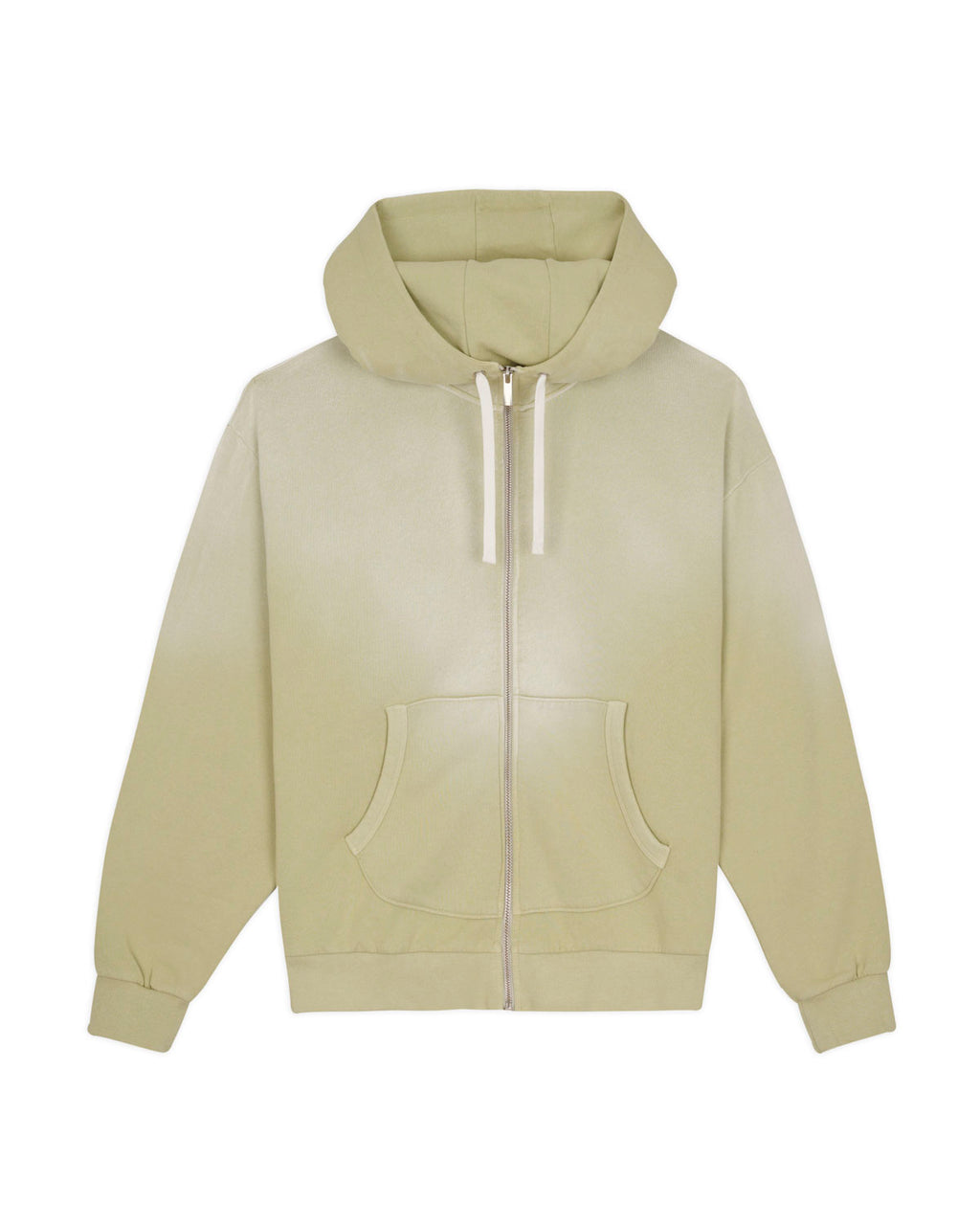 Padded Elbow Zip Up Hoodie in Sand