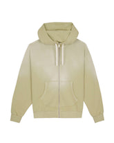 Padded Elbow Zip Up Hoodie in Sand