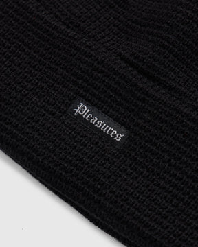 Pleasures Old E Waffle Beanie in Black Homme Essentials 