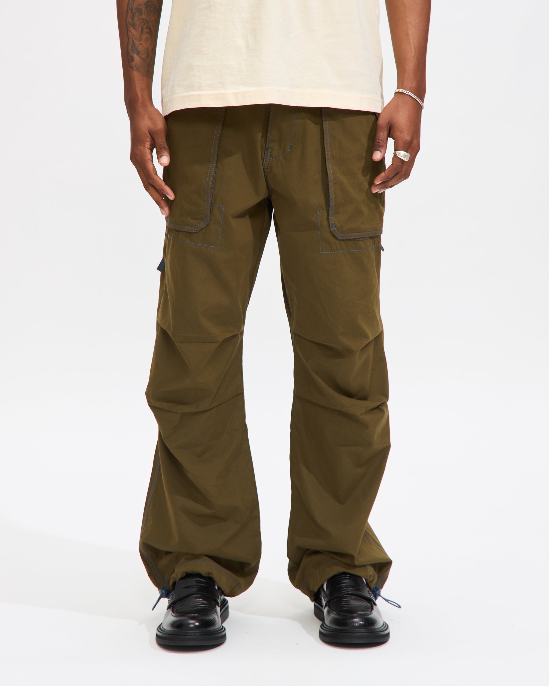 Pleasures Public Utility Pants in Green Homme Essentials 