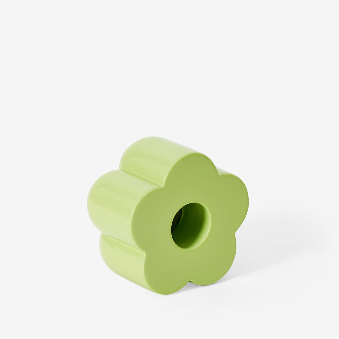 Poppy Candle and Incense Holder in Green