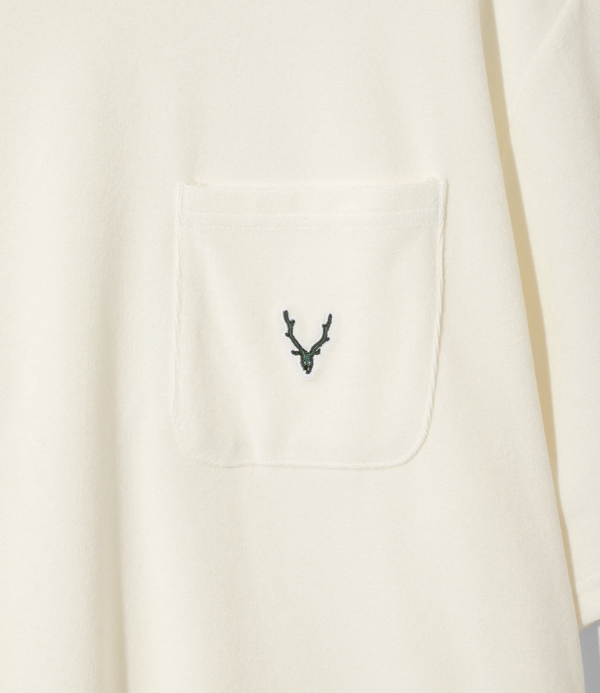 S/S ROUND POCKET TEE - C/PE PILE in White