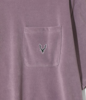 S/S ROUND POCKET TEE - C/PE PILE in Lavender