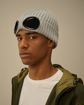 Extra Fine Merino Wool Goggle Beanie in Moon Melange