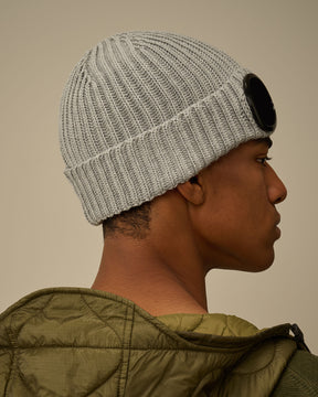 Extra Fine Merino Wool Goggle Beanie in Moon Melange