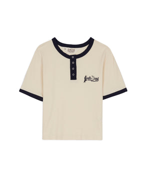 Ribbed Henley in Natural