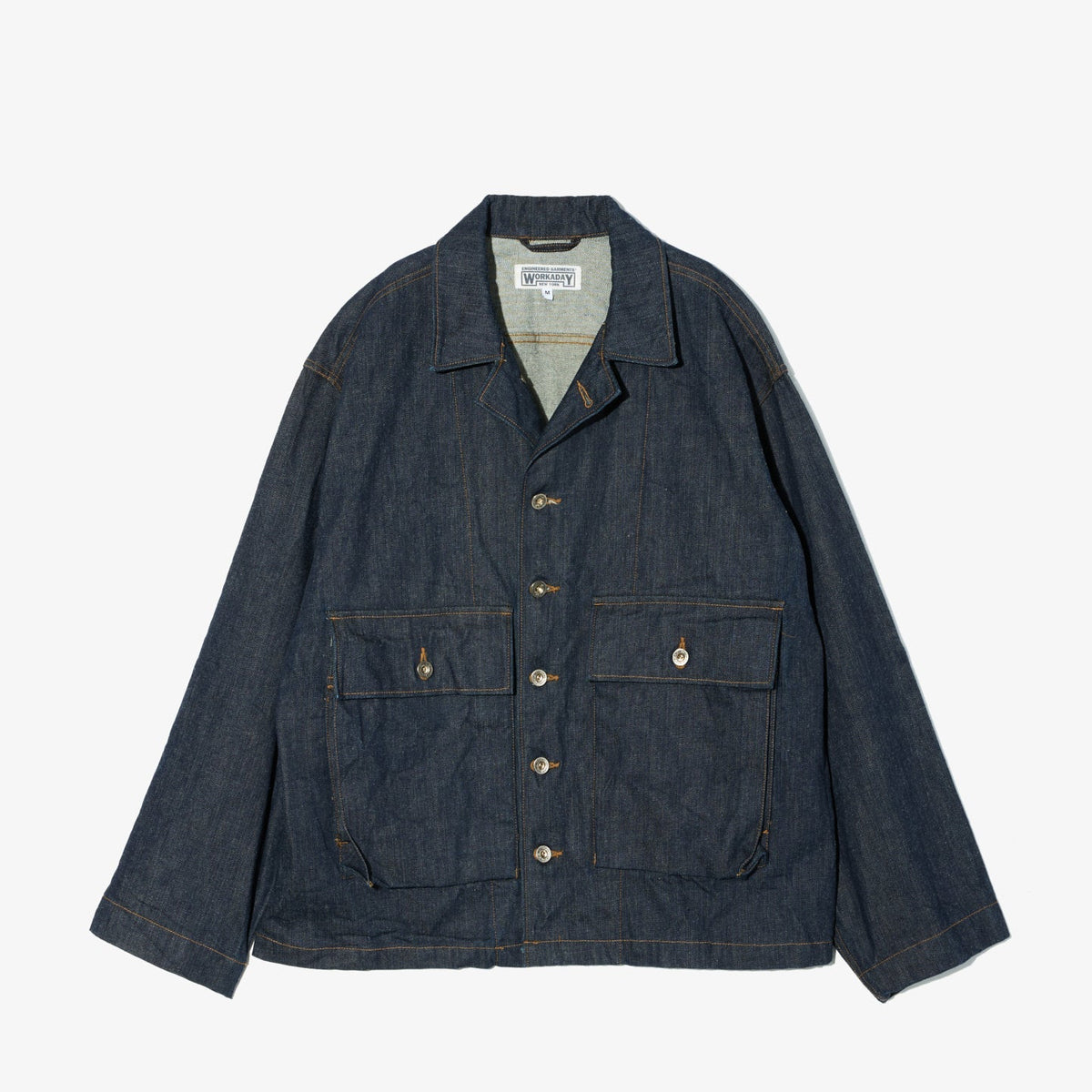 beams POPEYE ENGINEERED GARMENTS コーチJKT Engineered Garments Workaday Sea Bees Jacket in Indigo 12 oz. Cone