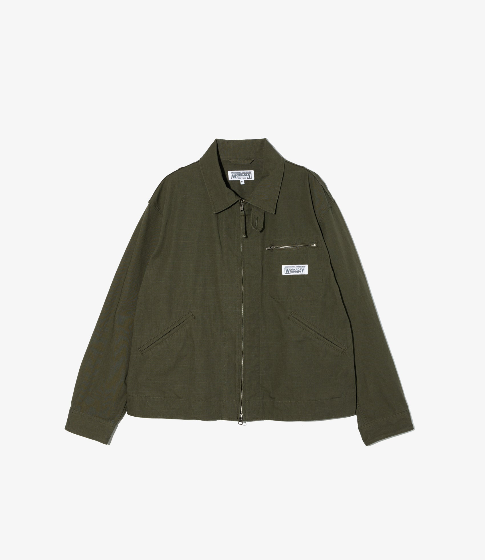 Short Jacket in Olive Heavyweight Cotton Ripstop