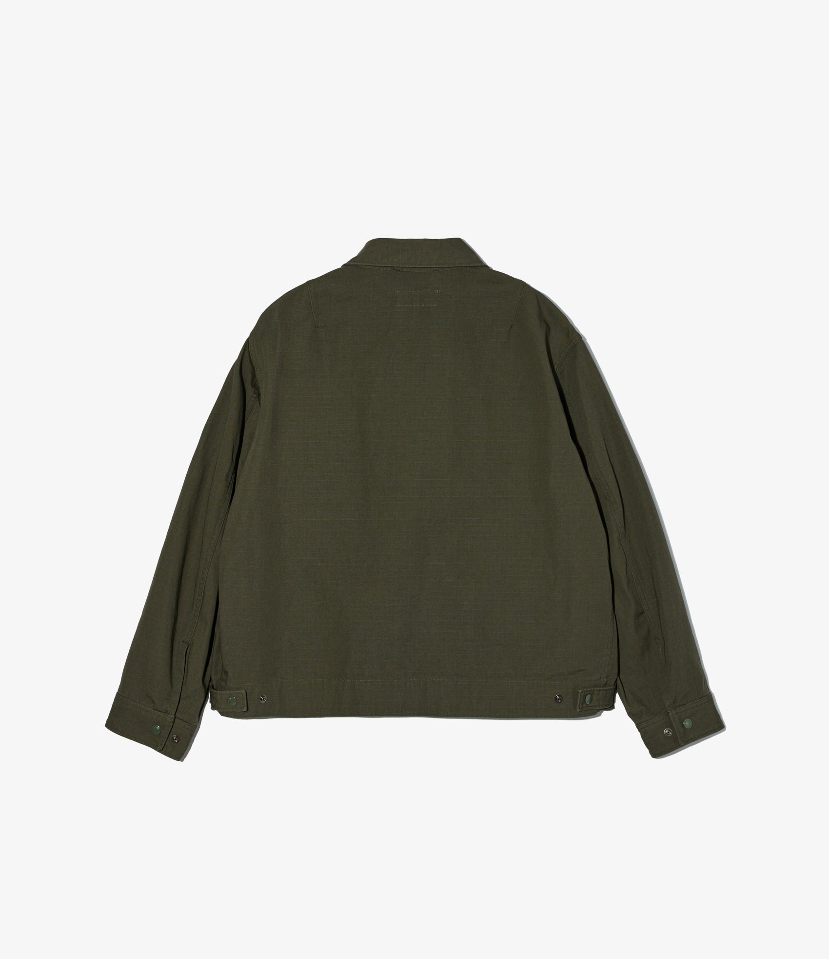 Short Jacket in Olive Heavyweight Cotton Ripstop