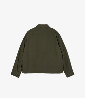 Short Jacket in Olive Heavyweight Cotton Ripstop