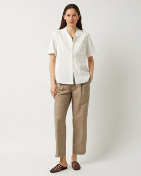 Corridor Hopsack Short Sleeve Shirt in White