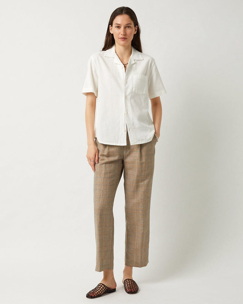 Corridor Hopsack Short Sleeve Shirt in White