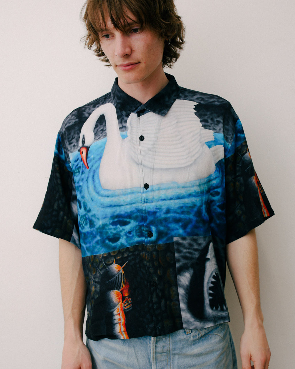 Copia Short Sleeve Button Down Shirt in Black