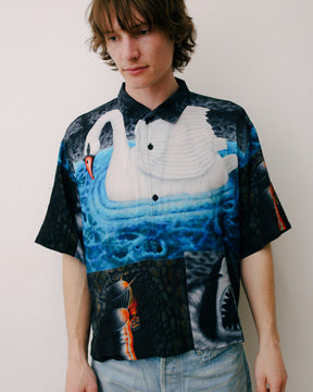 Copia Short Sleeve Button Down Shirt in Black