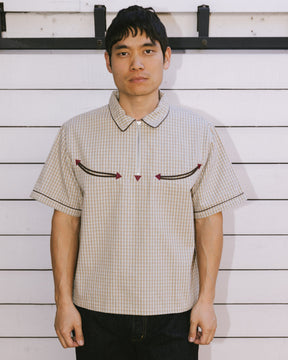 Check Western Shirt in Taupe