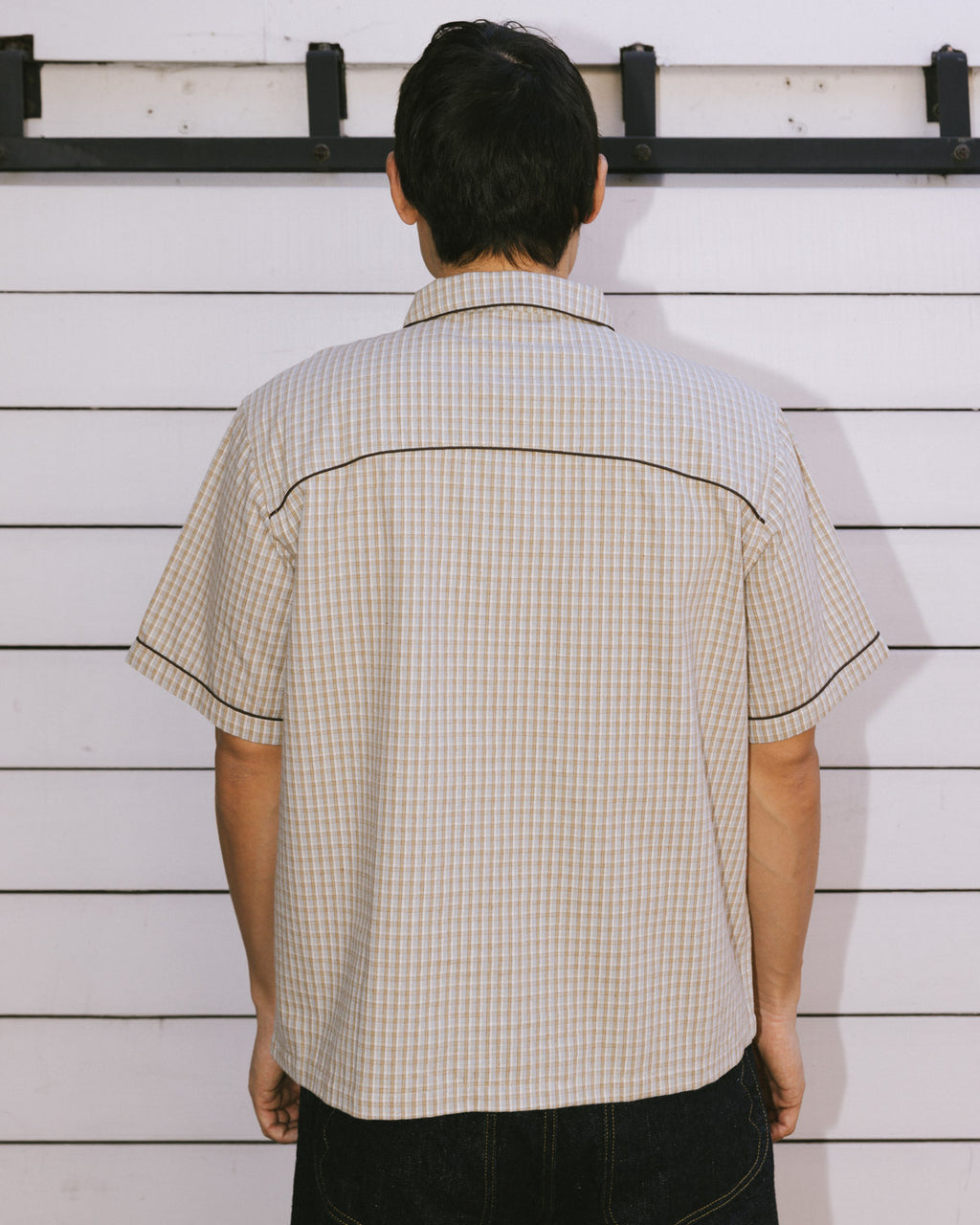 Check Western Shirt in Taupe