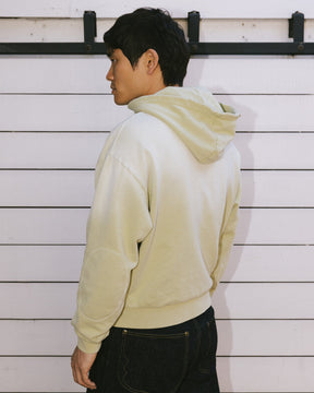 Padded Elbow Zip Up Hoodie in Sand