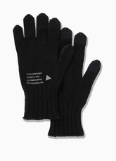 Wool Knit Gloves in Black