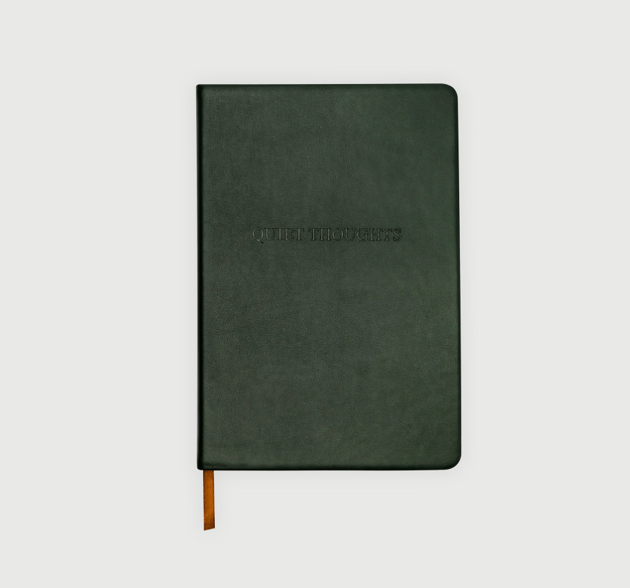 Quiet Thoughts Leather Notebook in Forest