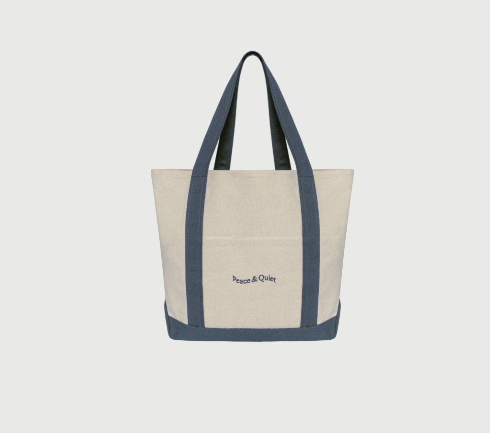 Classic Wordmark Boat Tote in Coastal Blue/ Natural