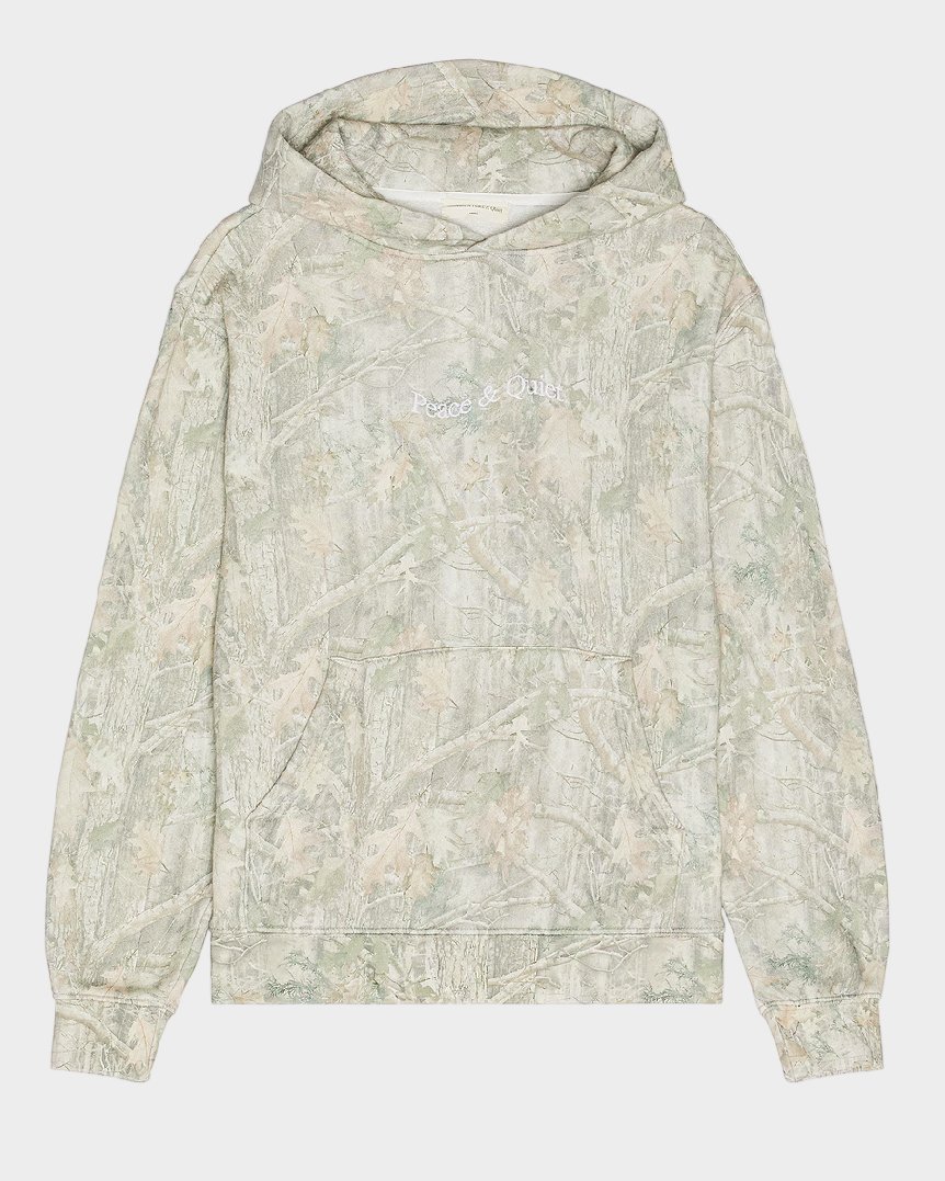 Wordmark Camo Distressed Hoodie