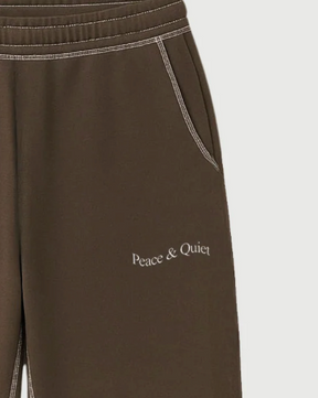 Wordmark Reverse Stitched Sweatpants in Brown