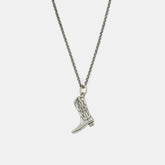 Silver Cowboy Boot Necklace