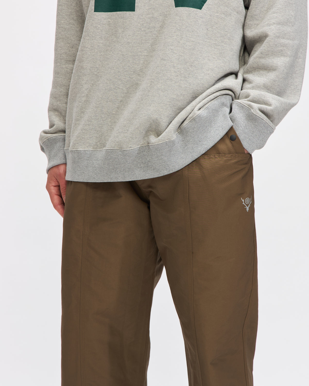 South2 West8 Belted C.S. Pant in Olive C/N Grosgrain Homme Essentials 