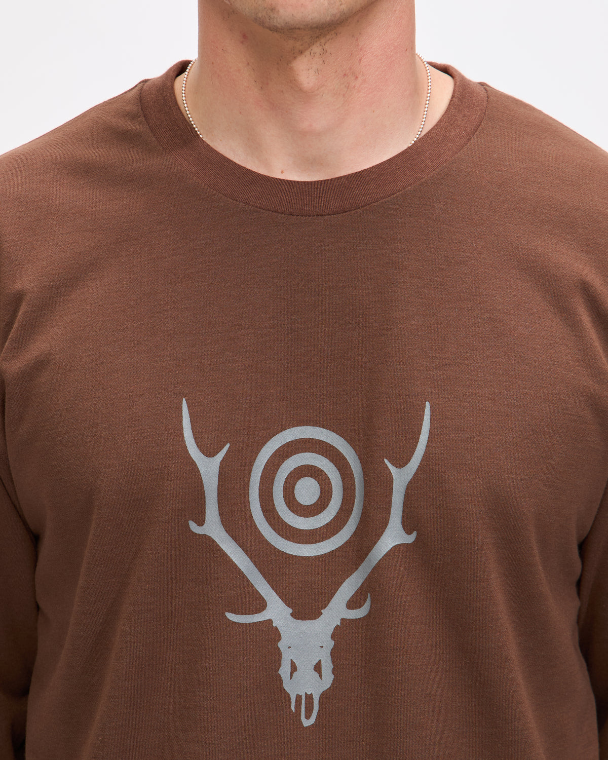 South2  West8 L/S Crew Neck Tee in Brown Skull & Target Homme Essentials 