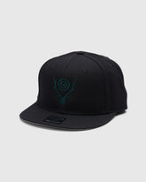 South2 West8 S&T Embroidered Baseball Cap in Black Homme Essentials 