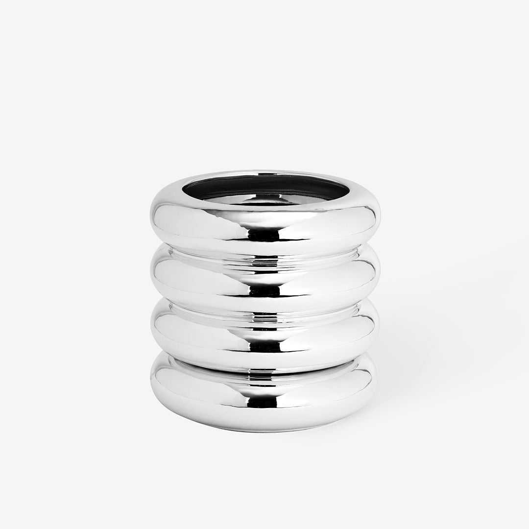 Stacking Planter in Chrome- Tall
