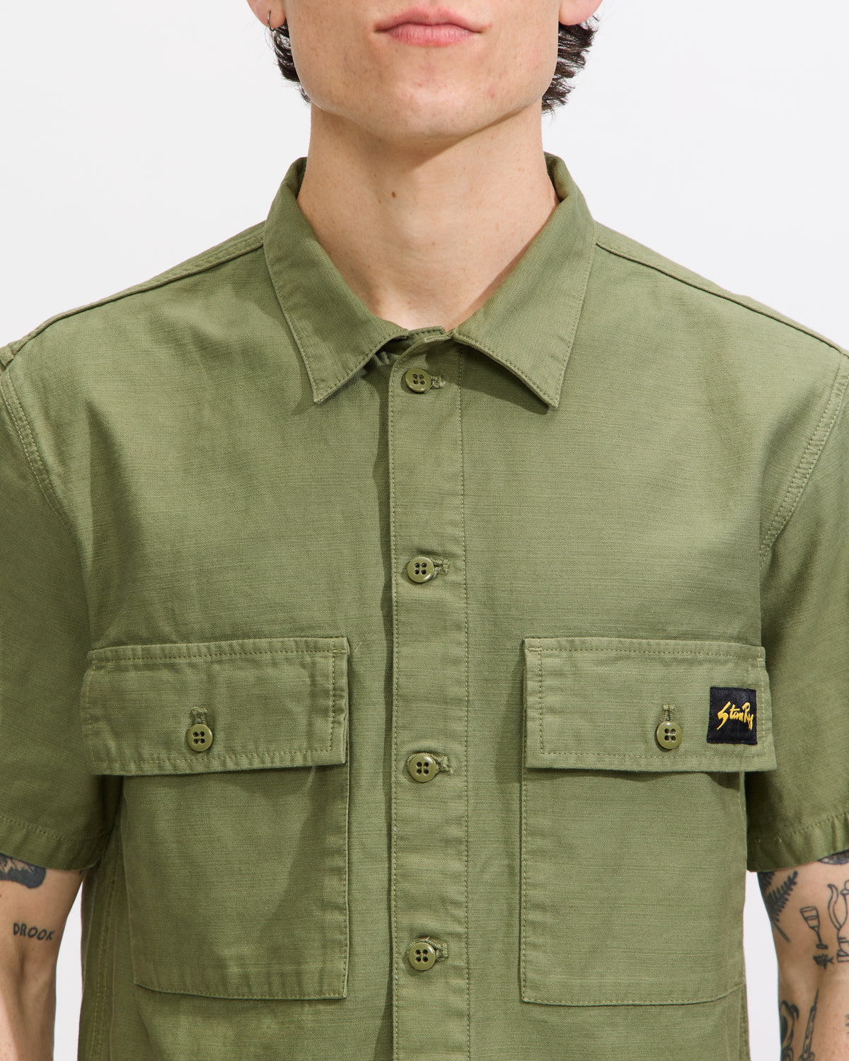 Stan Ray Short Sleeve CPO Shirt in Olive Homme Essentials 