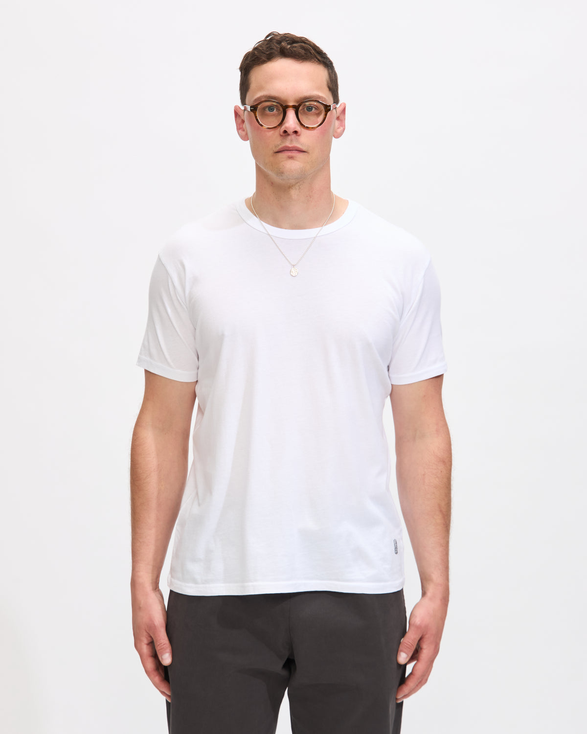 Standard Issue Fitted Tee in White Homme Essentials 