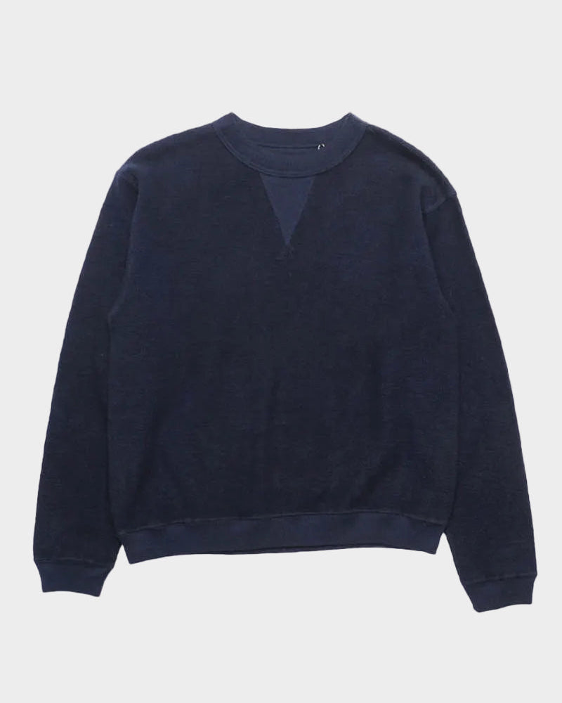 Hina Reversed Fleece Crew Neck Sweatshirt in Blue Graphite