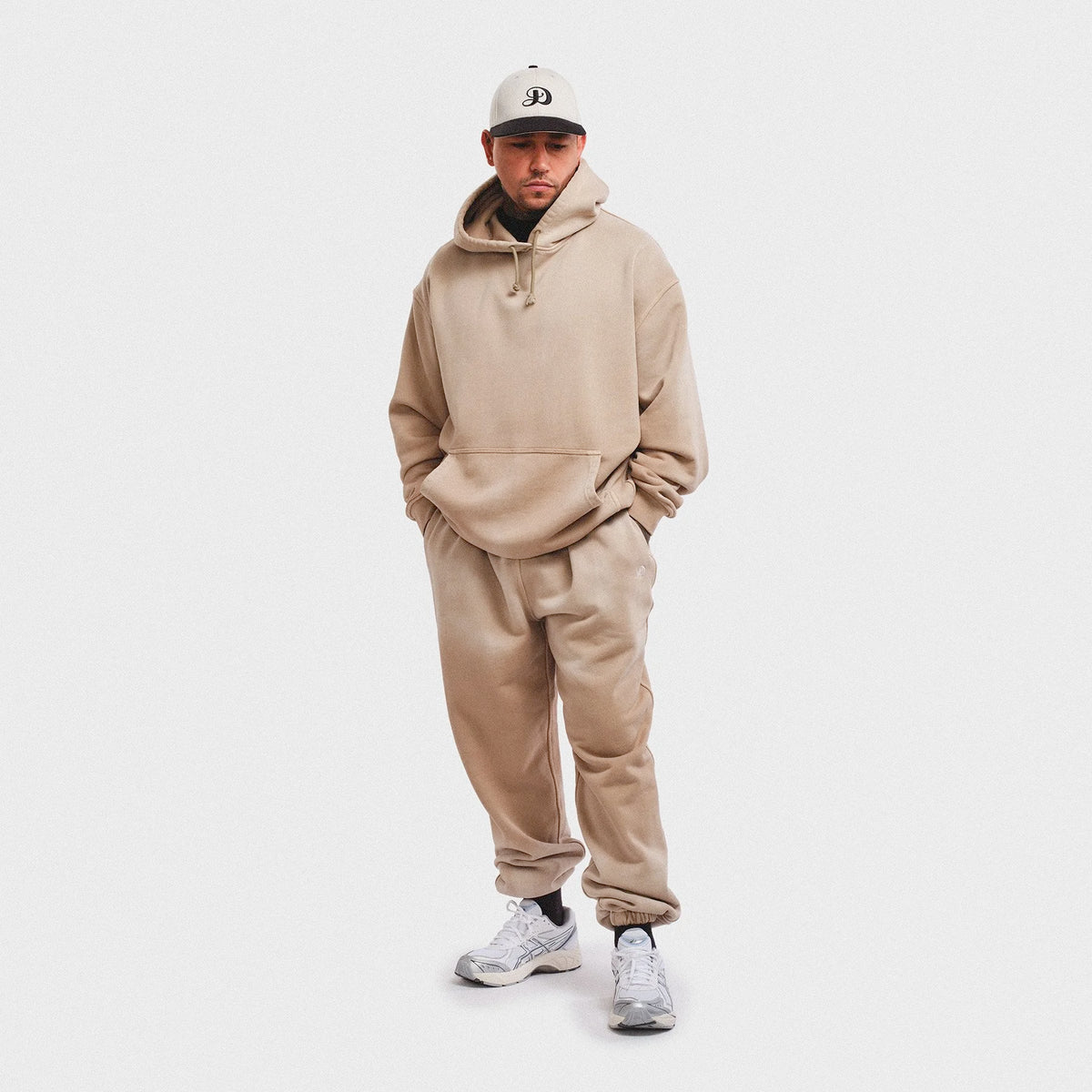 Mineral Wash Hoodie in Cream