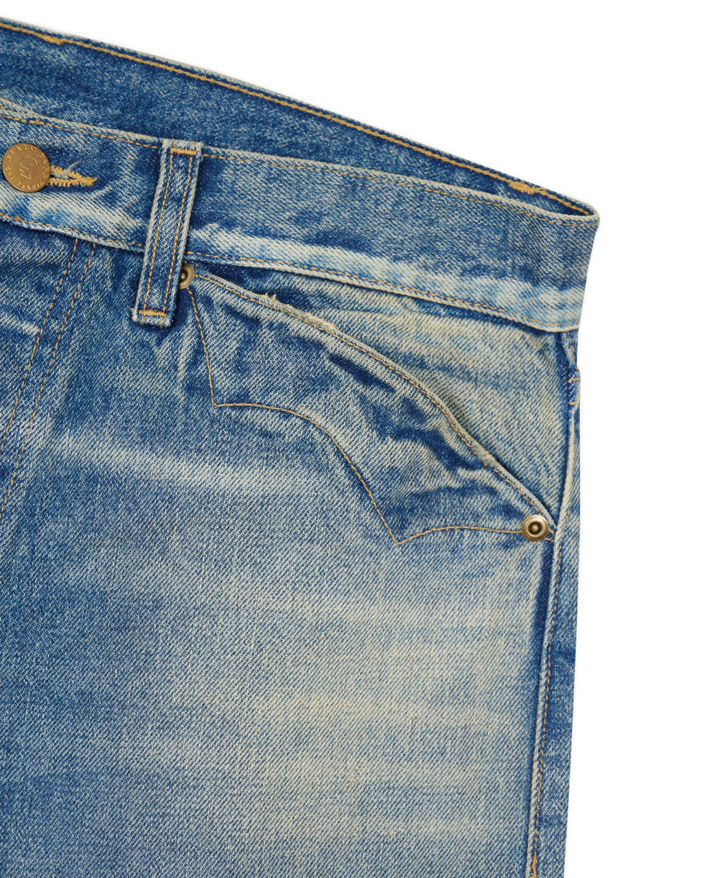 Type 00 15oz. Selvedge Denim Pant in Washed Indigo