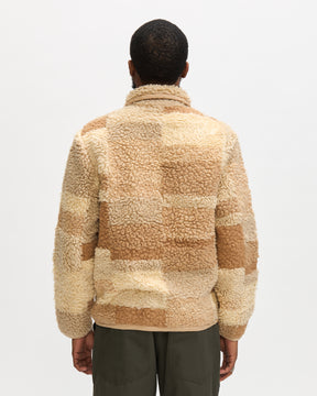 Universal Works Lancaster Jacket in Sand Patchwork Fleece Homme Essentials 