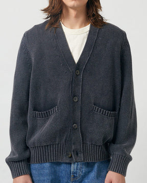 Acid Wash Cardigan in Black